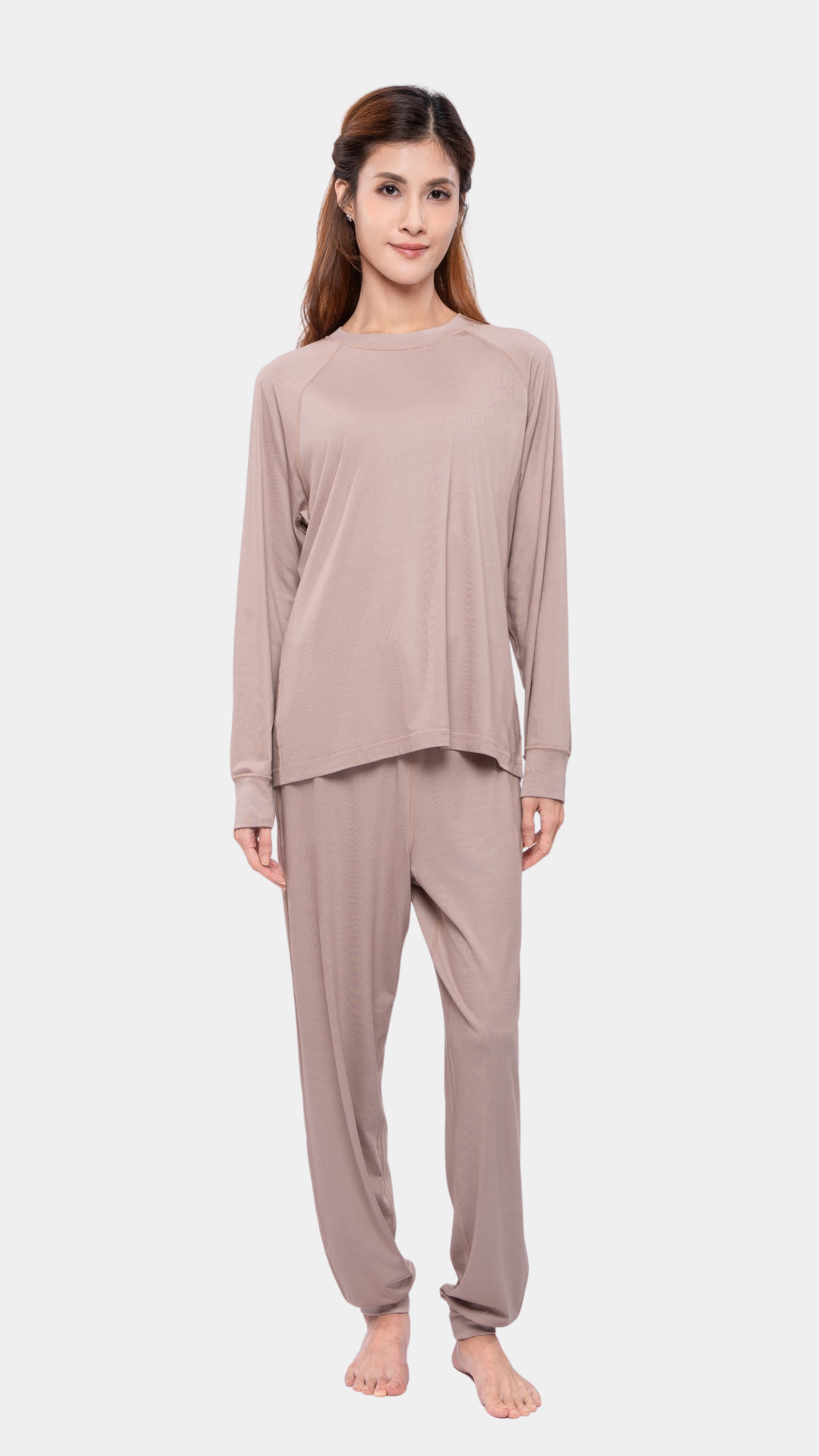 Loungewear - Long Sleeve Round Neck Shirt (Women, Elastic Sleeve Cuff)