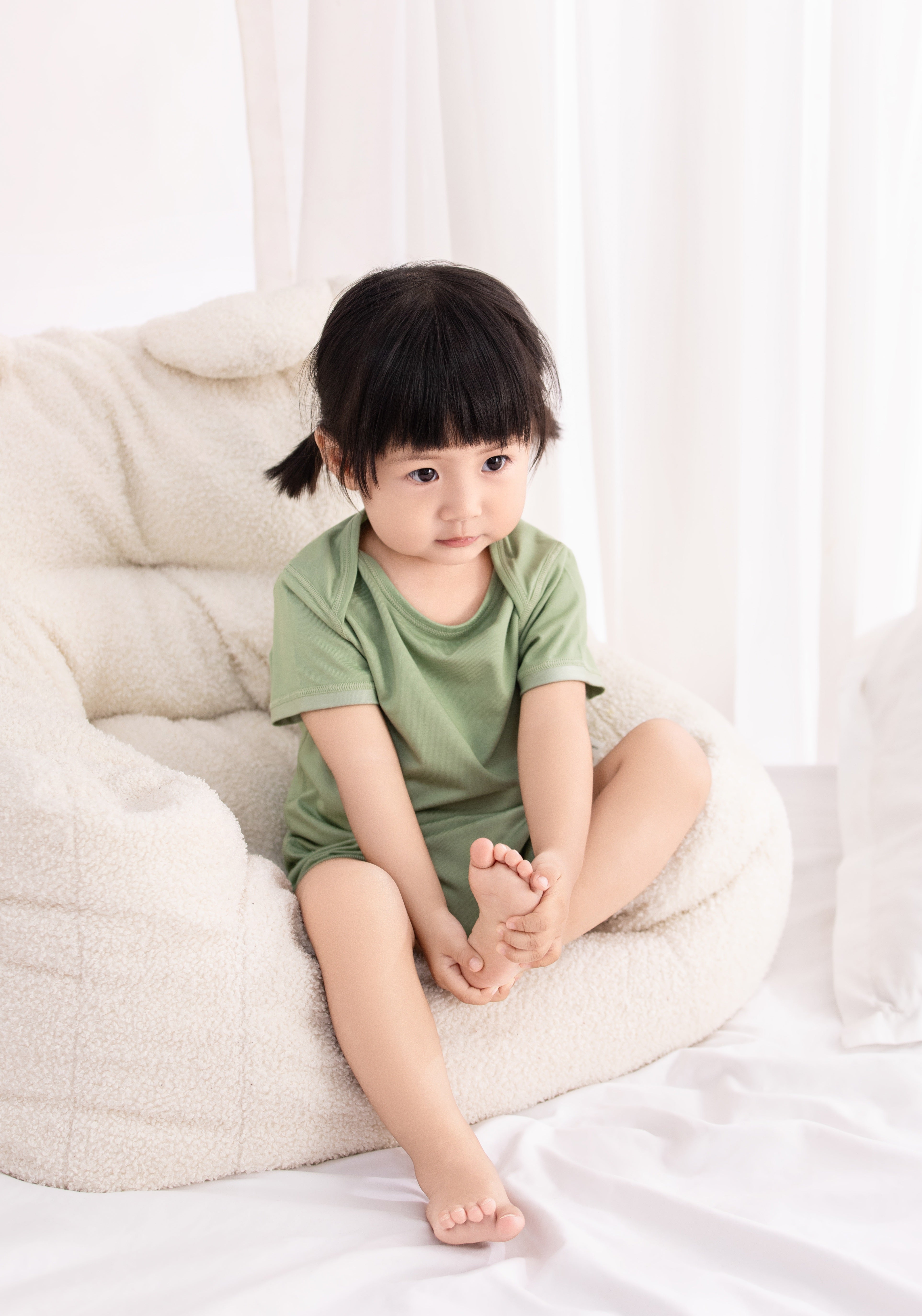 嬰兒連體信封領短袖包臀衣