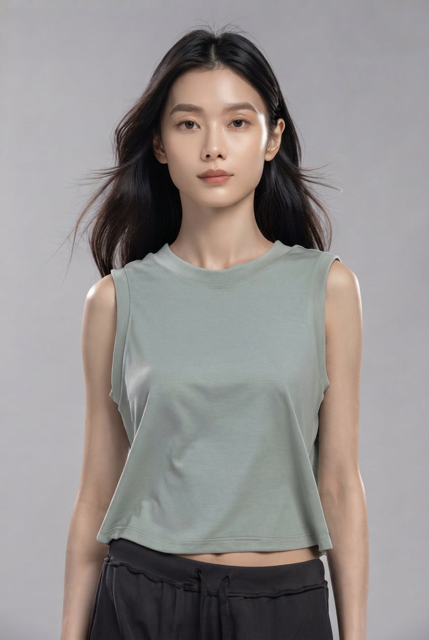 Women's Cropped Tank Top | Sage Green