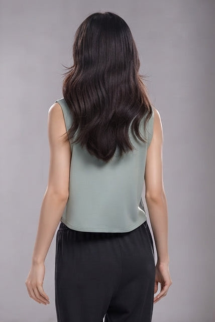 Women's Cropped Tank Top | Sage Green