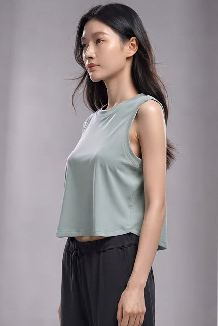 Women's Cropped Tank Top | Sage Green