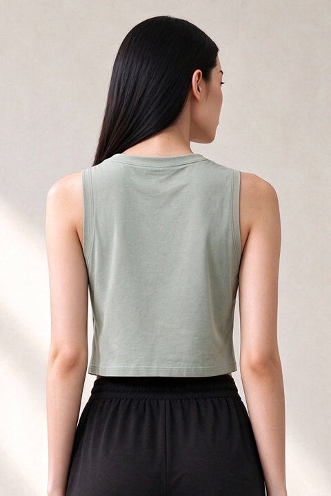 Women's Cropped Tank Top | Sage Green