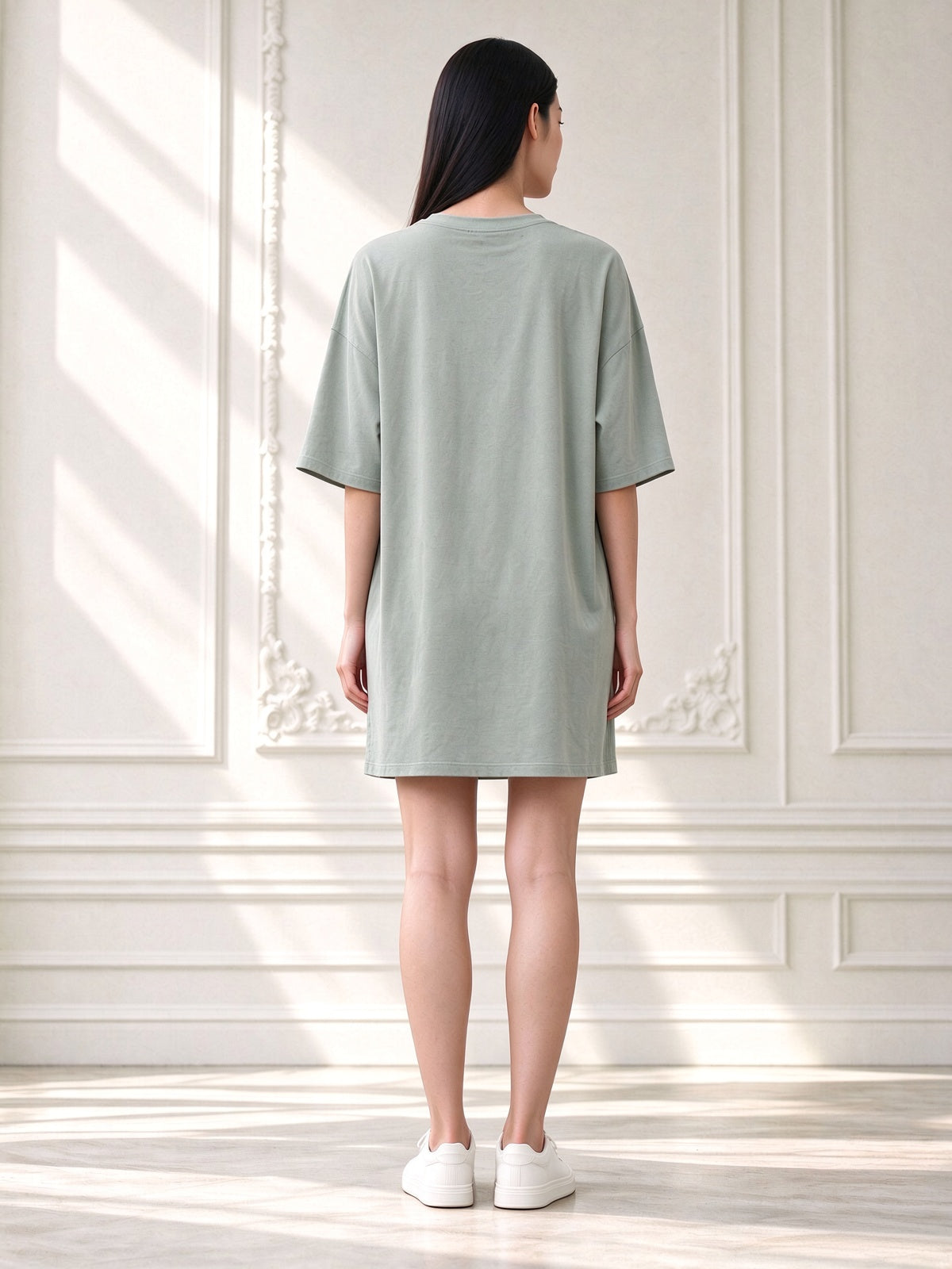 Women's Serene Dress (T-Shirt Dress with pocket) | Sage Green