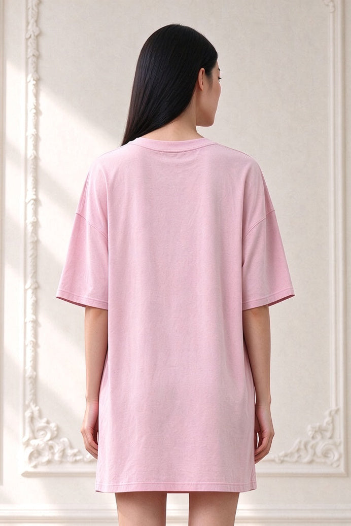 Women's Serene Dress (T-Shirt Dress with pocket) | Candy Pink