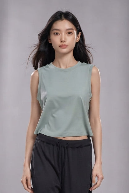 Women's Cropped Tank Top | Sage Green