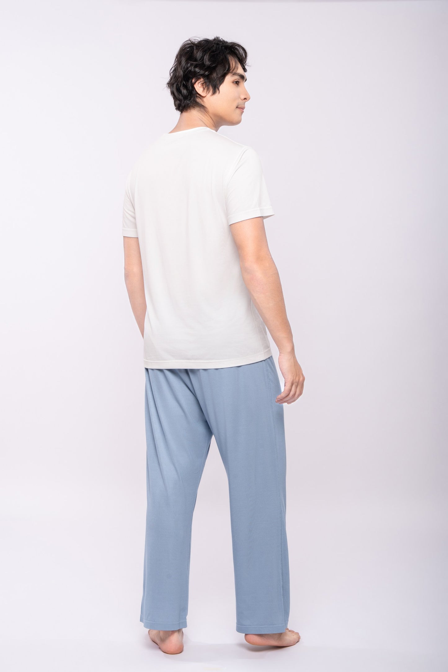 Men Short Sleeve T-Shirt (White, Round Neck)