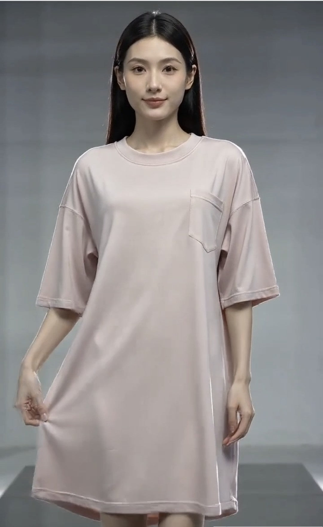 Women's Serene Dress (T-Shirt Dress with pocket) | Candy Pink