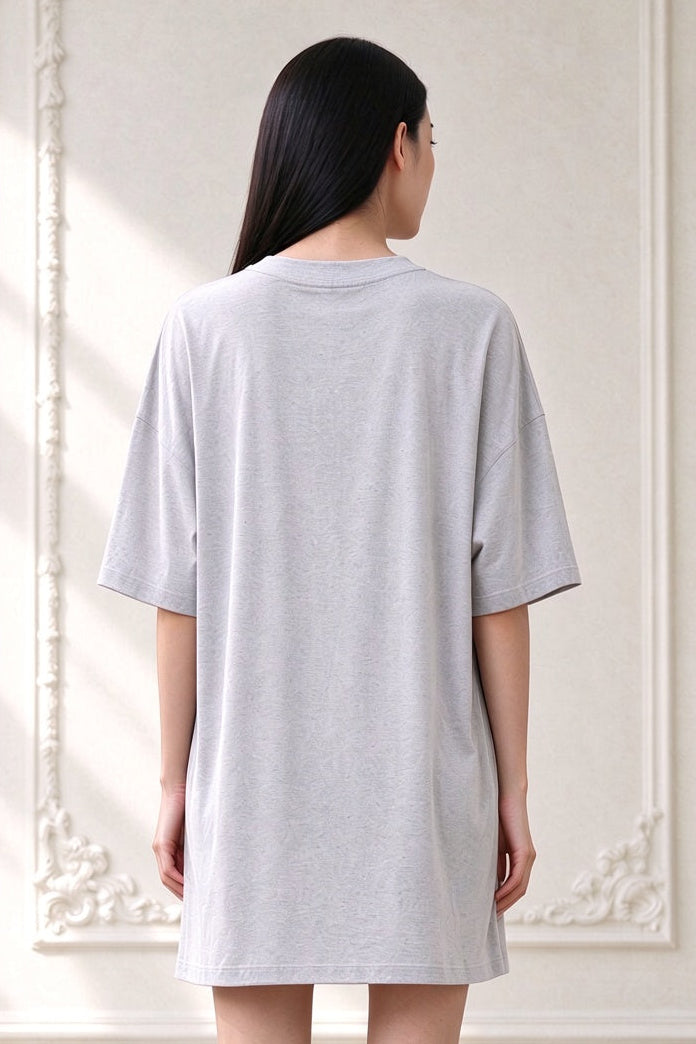 Women's Serene Dress (T-Shirt Dress with pocket) | Pearl Grey